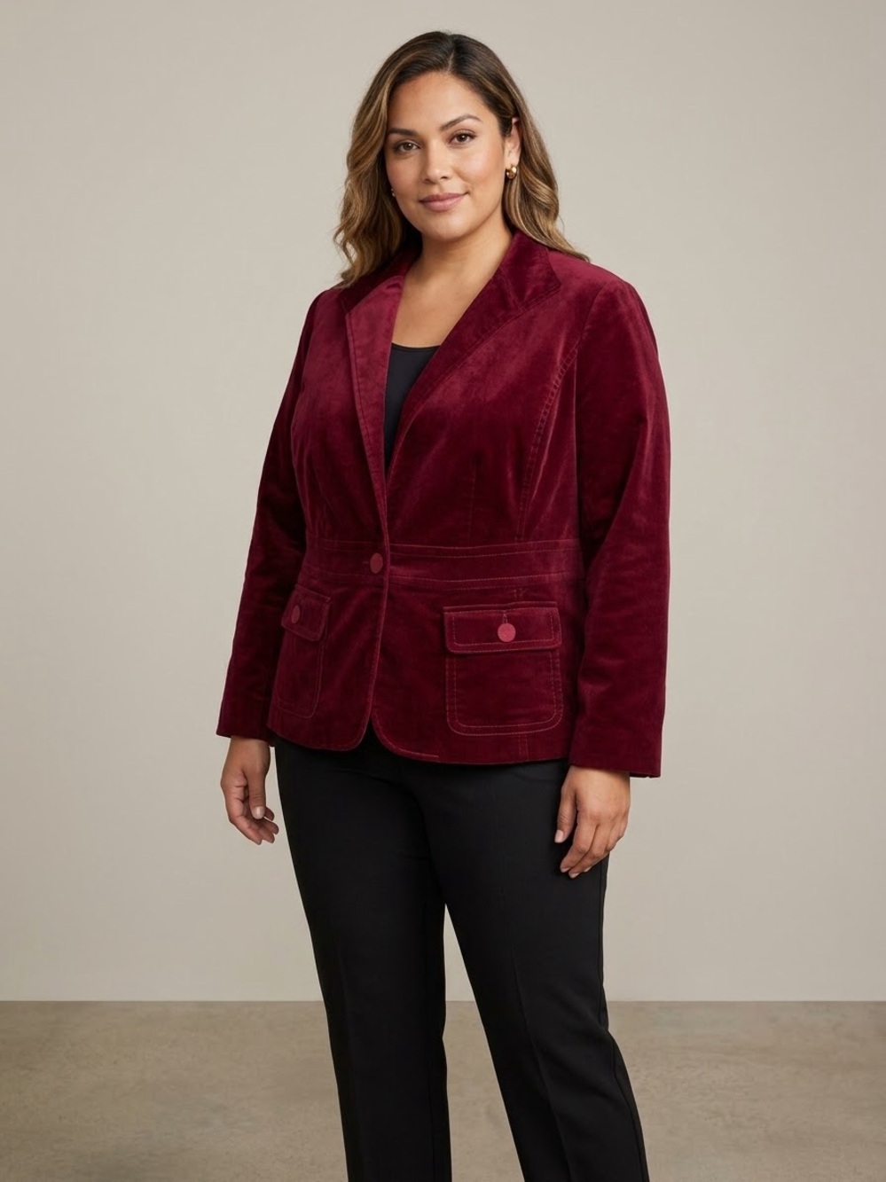 Talbots Vintage Burgundy Velvet Blazer Jacket